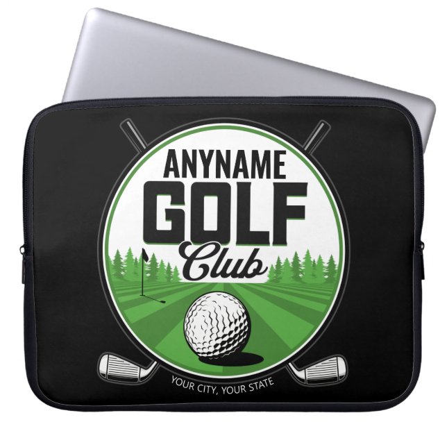 Personlig NAMN Golfing Pro Golf Klubb Player Laptop Fodral (Framsidan)
