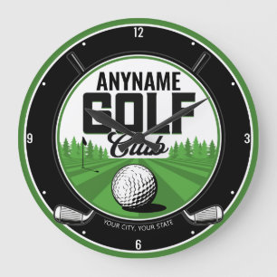 Personlig NAMN Golfing Pro Golf Klubb Player Stor Klocka