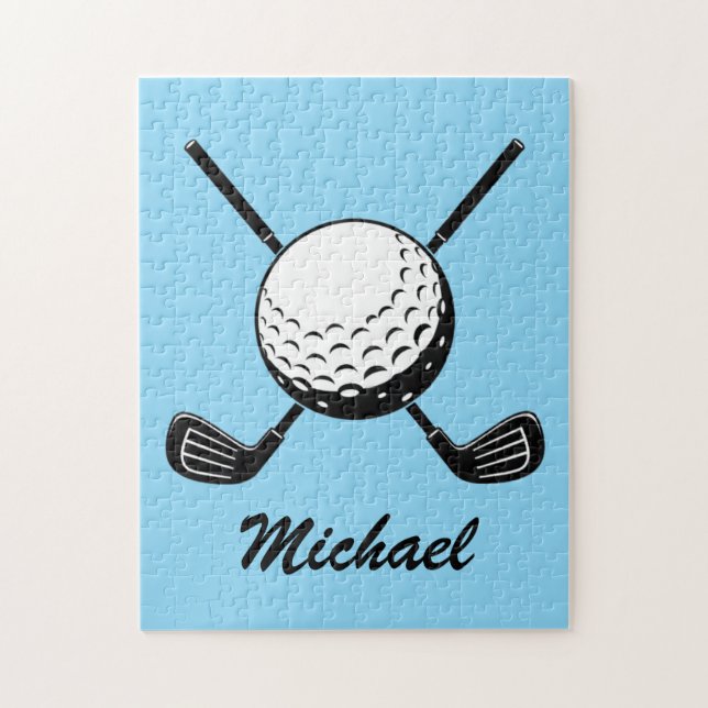 Personlig Namn Golfstick boll Golfer Golfing Pussel (Vertikal)