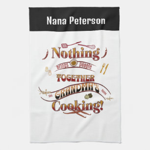Personlig Namn Grandma Kitchen Gift Kökshandduk
