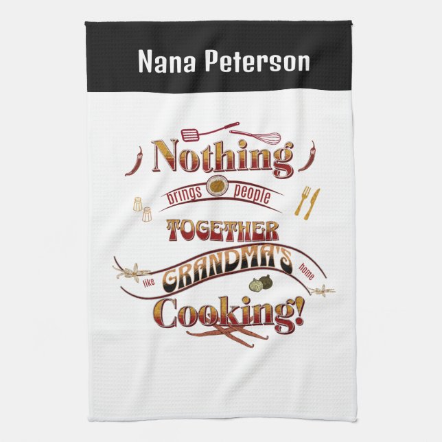 Personlig Namn Grandma Kitchen Gift Kökshandduk (Vertikal)