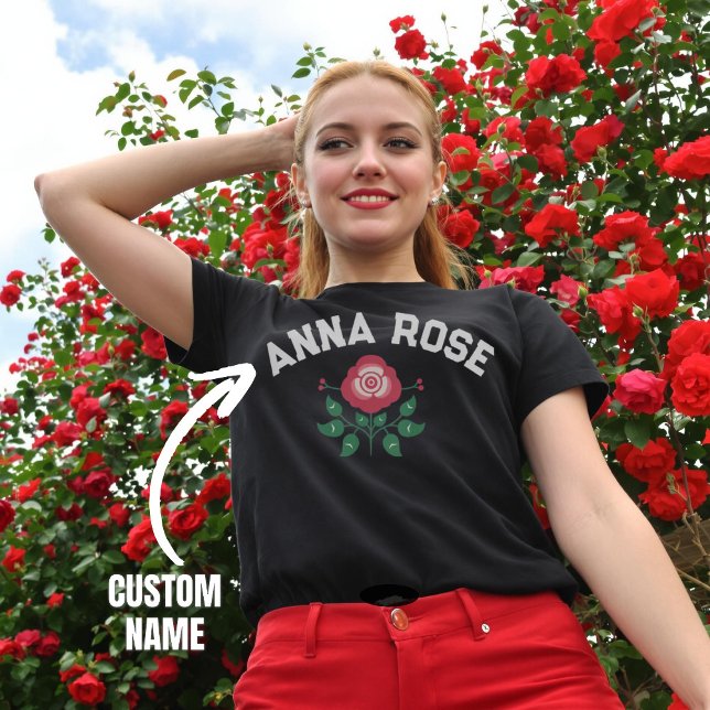 Personlig Namn Graphic Ro Anpassningsbar Gift för  T Shirt (Personalized Name Graphic Rose Custom Gift for Her T-Shirt)