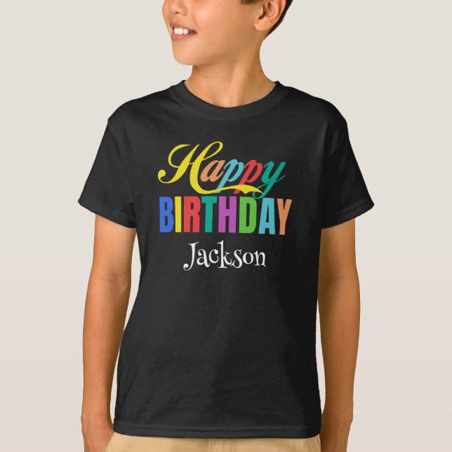 Personlig Namn Grattis på födelsedagen Gift Anpass T Shirt (Framsida)