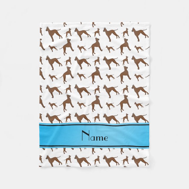 Personlig namn, great dane hundar fleecefilt (Framsidan)