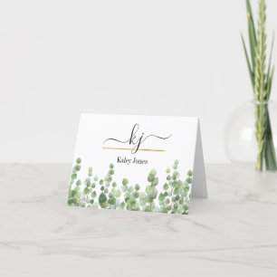 Personlig Namn Greenery Från skrivbordet Tack Kort