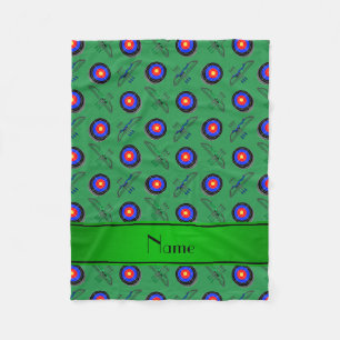 Personlig namn grönt-arkejeri fleecefilt