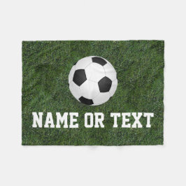 Personlig Namn Grönt Grass Soccer Boys Fleecefilt