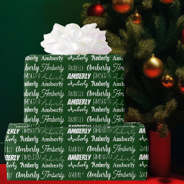 Personlig Namn Grönt Teckensnittshämtning jul Presentpapper