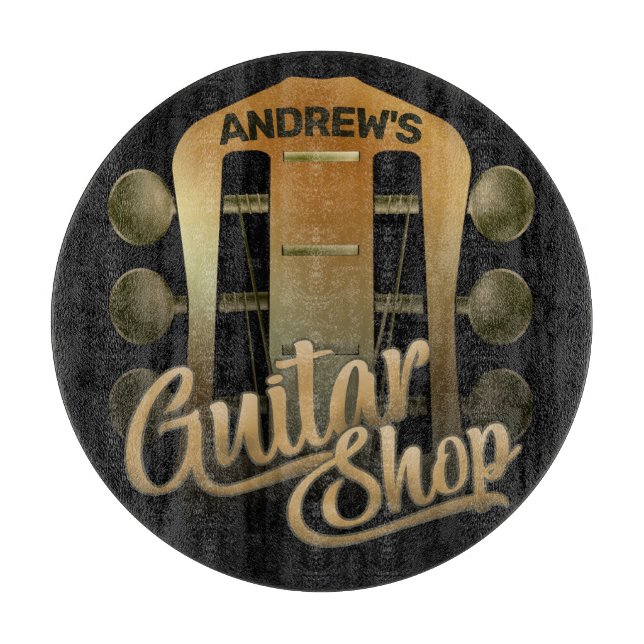 Personlig NAMN Guitar Shop Musiker (Framsidan)