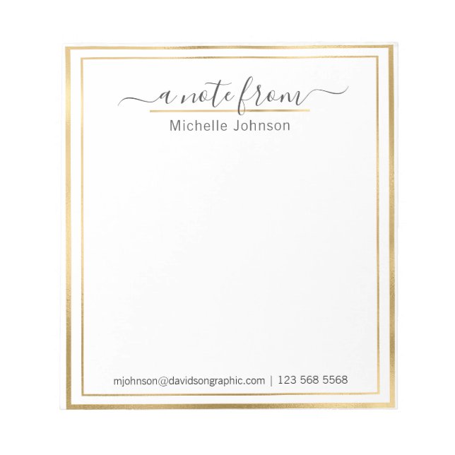 Personlig Namn Guld | Från Anteckningsblockets skr Anteckningsblock (Framsida)