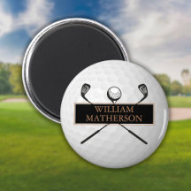 Personlig namn guld- och svart golfboll