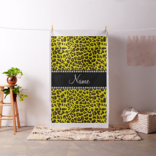 Personlig namn gult leopard mönster tyg