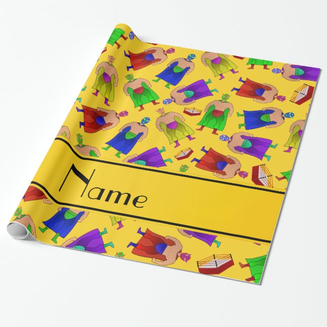 Personlig namn gult, mexikansk brottning presentpapper (Utrullad)