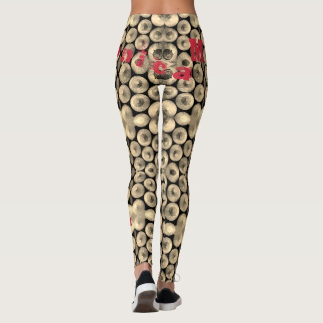 Personlig Namn Gult Pencil Leggings (Baksida)
