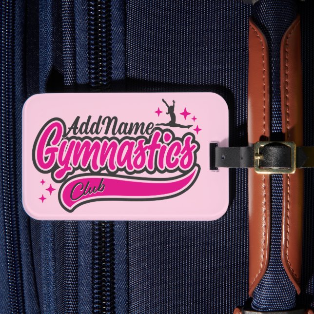 Personlig NAMN Gymnast Split Leap Gymnastics Bagagebricka (Framsida Insitu 4)