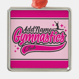 Personlig NAMN Gymnast Split Leap Gymnastics Julgransprydnad Metall