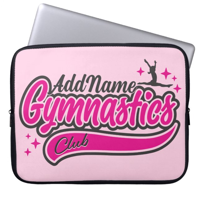 Personlig NAMN Gymnast Split Leap Gymnastics Laptop Fodral (Framsidan)