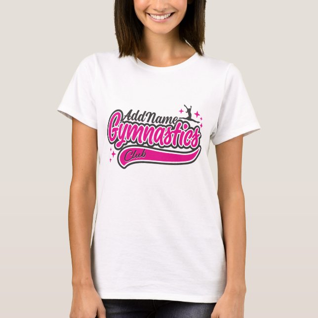 Personlig NAMN Gymnast Split Leap Gymnastics T Shirt (Framsida)