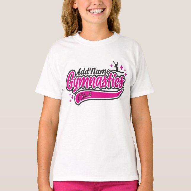 Personlig NAMN Gymnast Split Leap Gymnastics T Shirt (Framsida)