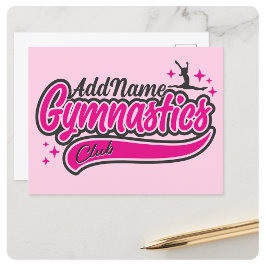 Personlig NAMN Gymnast Split Leap Gymnastics Vykort