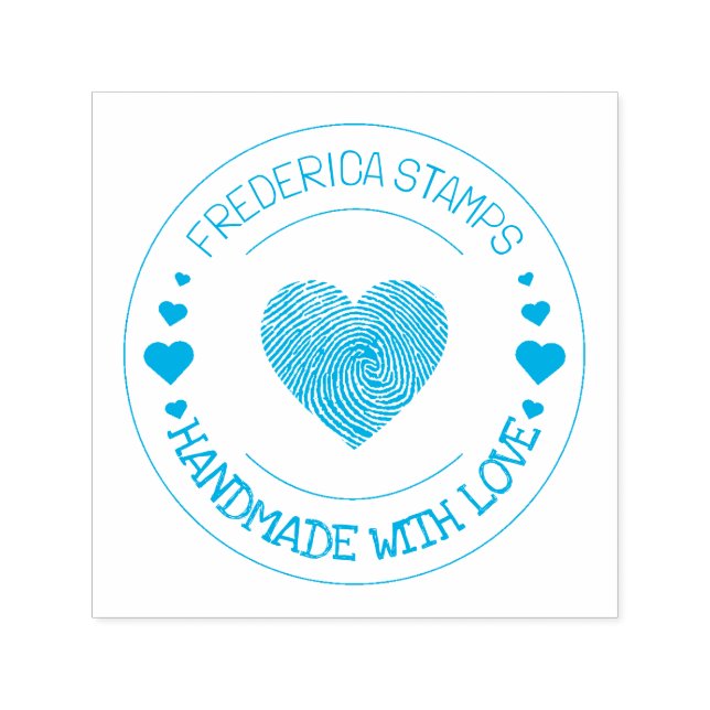 Personlig Namn handtag gjord med Kärlek Heart Självfärgande Stämpel (Design)