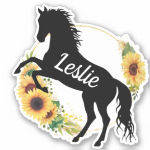 Personlig Namn, häst Silhouette Equestrian Klistermärken