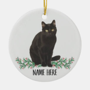 Personlig Namn Havana Cat Black Gifts 2022 Chri Julgransprydnad Keramik