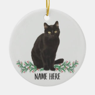 Personlig Namn Havana Cat Black Gifts 2022 Chri Julgransprydnad Keramik