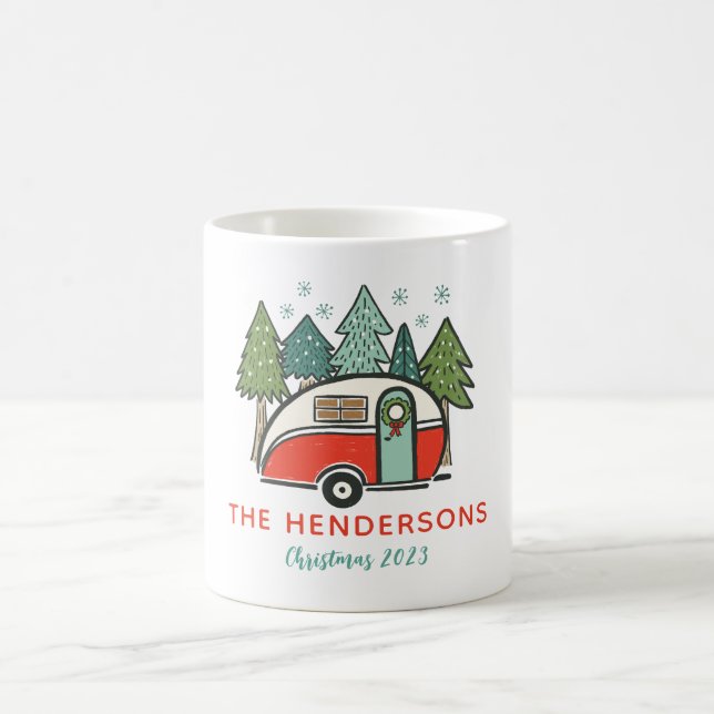 Personlig Namn Helgdagar Red Camper jul Kaffemugg (Center)