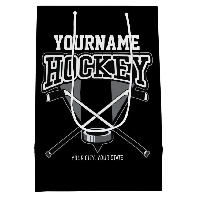 Personlig NAMN Hockey Player Stick Puck Team (Baksidan)