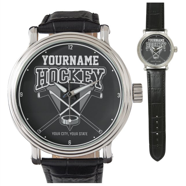 Personlig NAMN Hockey Player Stick Puck Team Armbandsur (Skapare uppladdad)