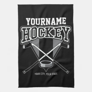Personlig NAMN Hockeyspelare Klubba Puck Lag Kökshandduk