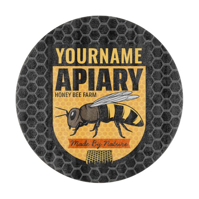 Personlig NAMN Honungsbin Apiary Beehives Farm (Framsidan)
