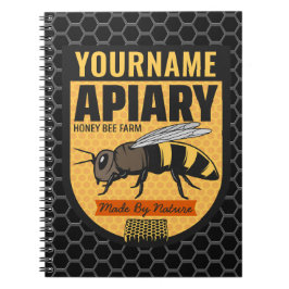 Personlig NAMN Honungsbin Apiary Beehives Farm Anteckningsbok