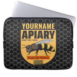 Personlig NAMN Honungsbin Apiary Beehives Farm Laptop Fodral