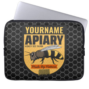 Personlig NAMN Honungsbin Apiary Beehives Farm Laptop Fodral