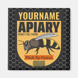 Personlig NAMN Honungsbin Apiary Beehives Farm Magnet
