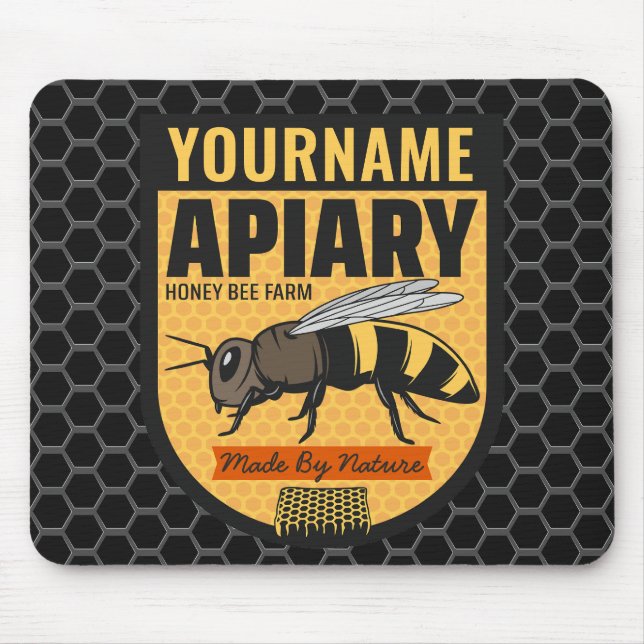 Personlig NAMN Honungsbin Apiary Beehives Farm Musmatta (Framsidan)