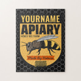 Personlig NAMN Honungsbin Apiary Beehives Farm Pussel