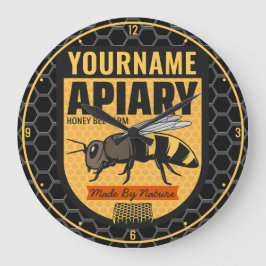 Personlig NAMN Honungsbin Apiary Beehives Farm Stor Klocka