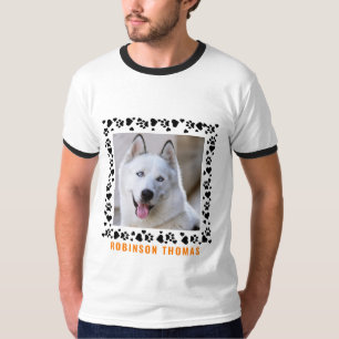 Personlig Namn Hund Hearts Photo Minimalist T Shirt