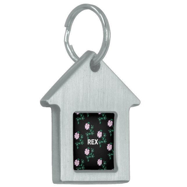 Personlig Namn Hund Ro - Rosa Canina ID-bricka Husdjur (Vänstra Framsidan)