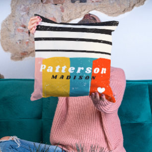 Personlig Namn i för färgad Mid Century-Abstrakt Kudde