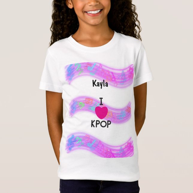 Personlig namn I Kärlek K-pop T Shirt (Framsida)