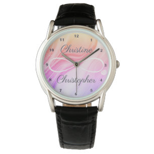 Personlig Namn Infinity Symbol Rainbow Ombre Armbandsur