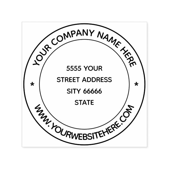 Personlig Namn Info Adress Rund Stämpel (Design)