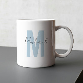 Personlig Namn Initial Blue Monogram Coola Kaffemugg