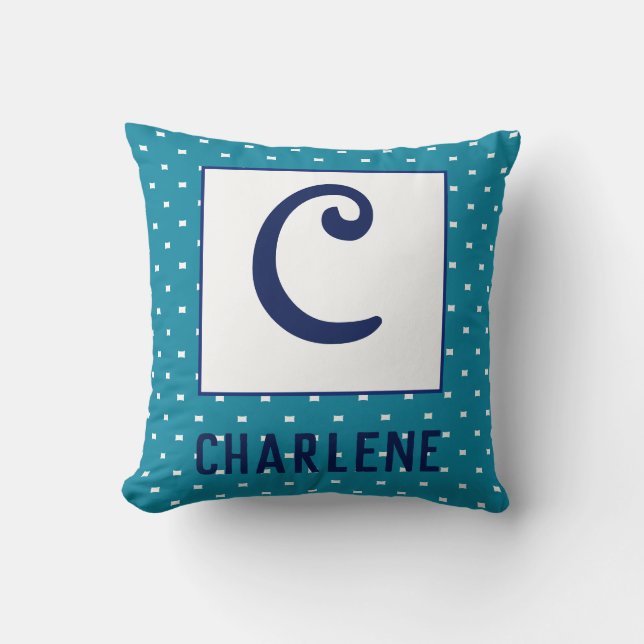 Personlig Namn Initial Kudde (Framsida)