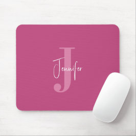 Personlig Namn & Initial Modern Girly Deep Ro Musmatta