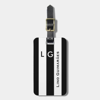 personlig namn&initial modern svart rand bagagebricka